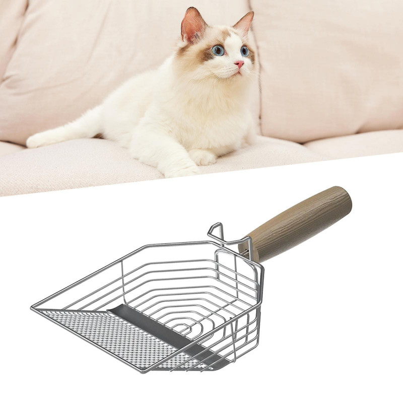 Litter Scooper Kitten Sand Scoop Shovel Lizards Kitty Cat Scoop Wood Handle