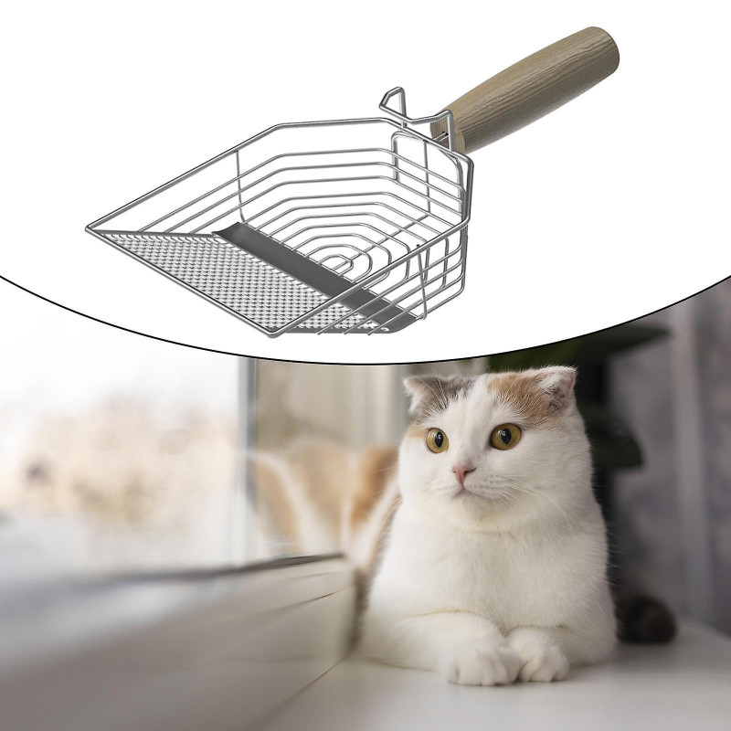 Litter Scooper Kitten Sand Scoop Shovel Lizards Kitty Cat Scoop Wood Handle