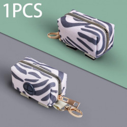 Dog Poop Bag Holder Doggy Waste Bag Dispenser For Travel Camping Walking Striped Gray