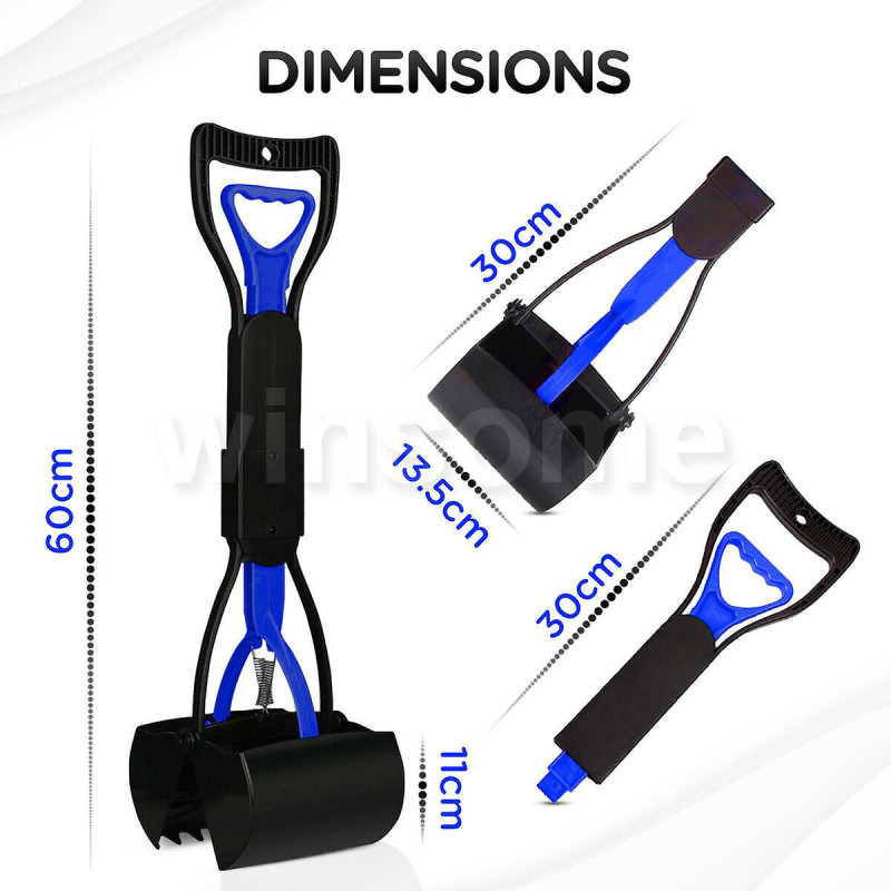 Long Handle Dog Cat Pet Pooper Scooper Poop Scoop Waste Jaw Grabber Dirt Pickup