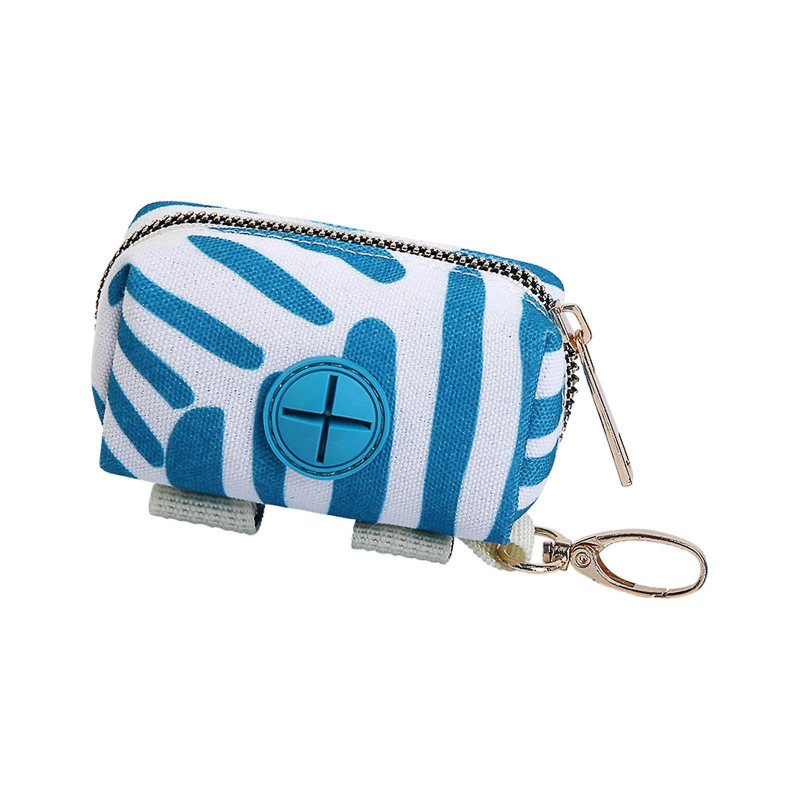 Dog Poop Bag Holder Doggy Waste Bag Dispenser For Travel Camping Walking Striped Blue