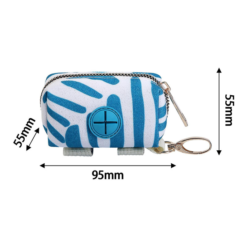 Dog Poop Bag Holder Doggy Waste Bag Dispenser For Travel Camping Walking Striped Blue