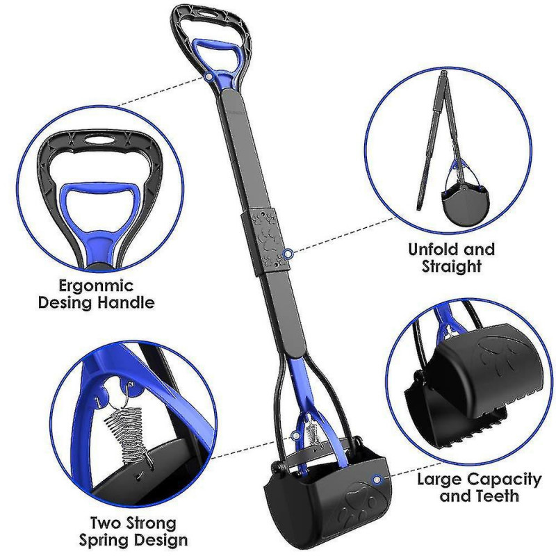 Long Handle Portable Pet Pooper Scooper For Large And Small Dogs High Strength Material And Durable Long Handle Portable Pet Pooper Scooper For Large And Small Dogs High Strength Material And Durable