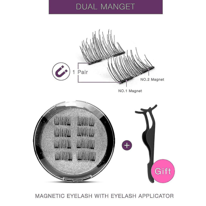 Deux cils magnétiques, aimant ultra mince de 0,2 mm, poids léger et facile à porter, meilleurs cils réutilisables 3D Deux cils magnétiques, aimant ultra mince de 0,2 mm, poids léger et facile à porter, meilleurs cils réutilisables 3D