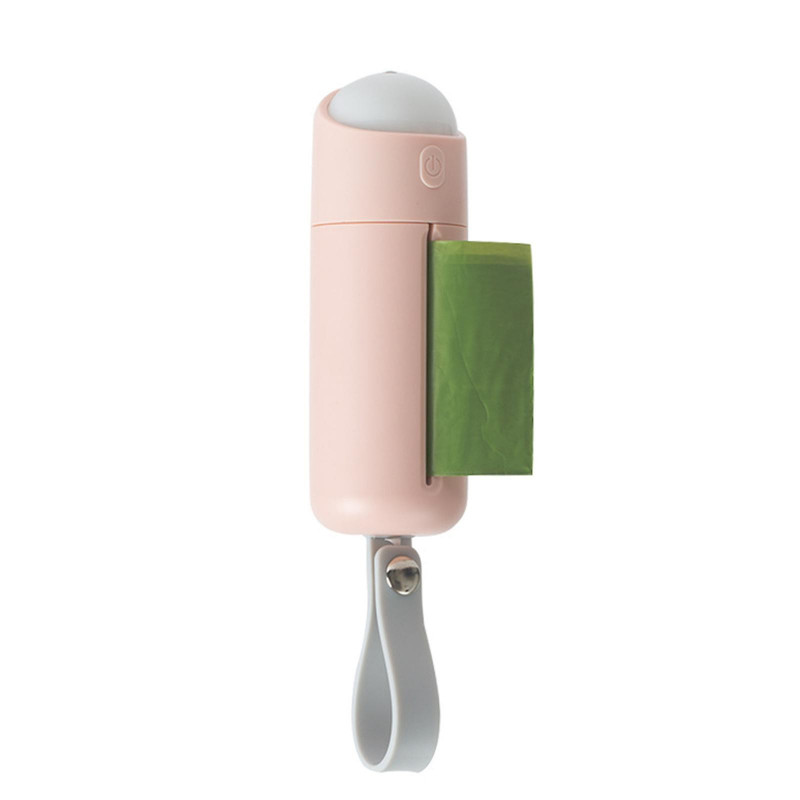 Poop Bag Dispenser Holder with Light Leash Attachment Bags Dispenser for Dogs