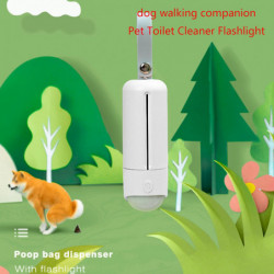 Poop Bag Dispenser Holder with Light Leash Attachment Bags Dispenser for Dogs