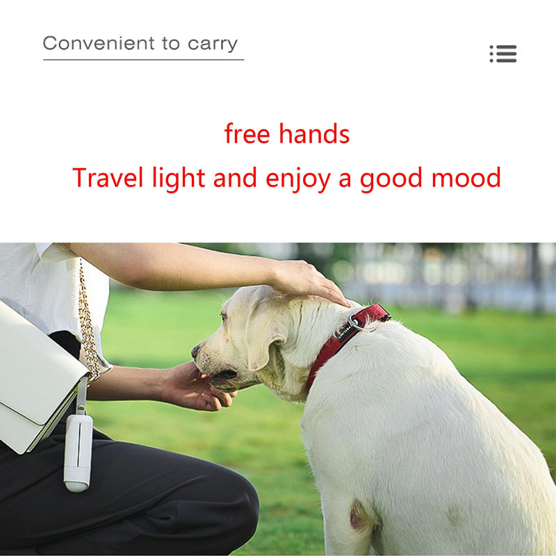 Poop Bag Dispenser Holder with Light Leash Attachment Bags Dispenser for Dogs