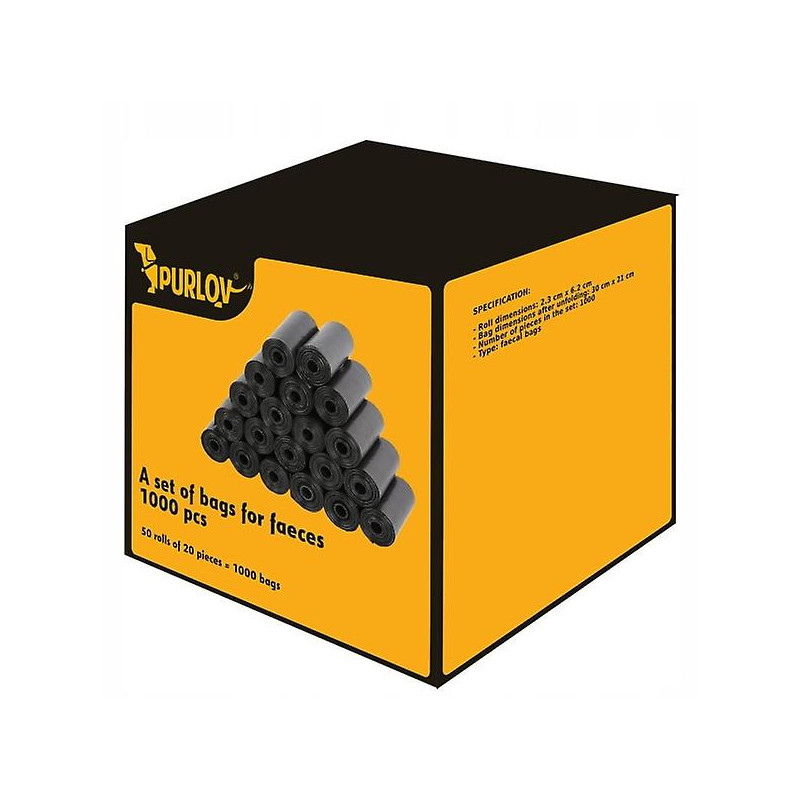 Sacs à crottes de chien Big Pack - 1000 pcs noir