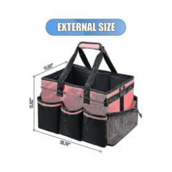 Sac de rangement de nettoyage portable, organisateur d’outils de nettoyage avec sangle réglable, sac étanche avec 4 souv