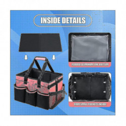 Sac de rangement de nettoyage portable, organisateur d’outils de nettoyage avec sangle réglable, sac étanche avec 4 souv