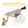 Litter Scoop,Durable Litter Cleaner Corner Shovel,Stainless Steel Mesh Litter Shovel,Easy to Clean