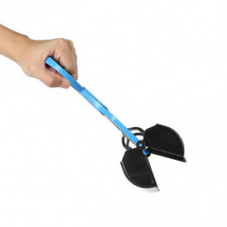 Dog Pet Pooper Jaw Poop Scoop Clean Pick Up Waste Long Handle Blue