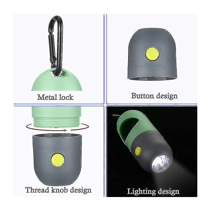 2 Pieces Dog Poop Waste Bag Holder Dispenser With Led Flashlight