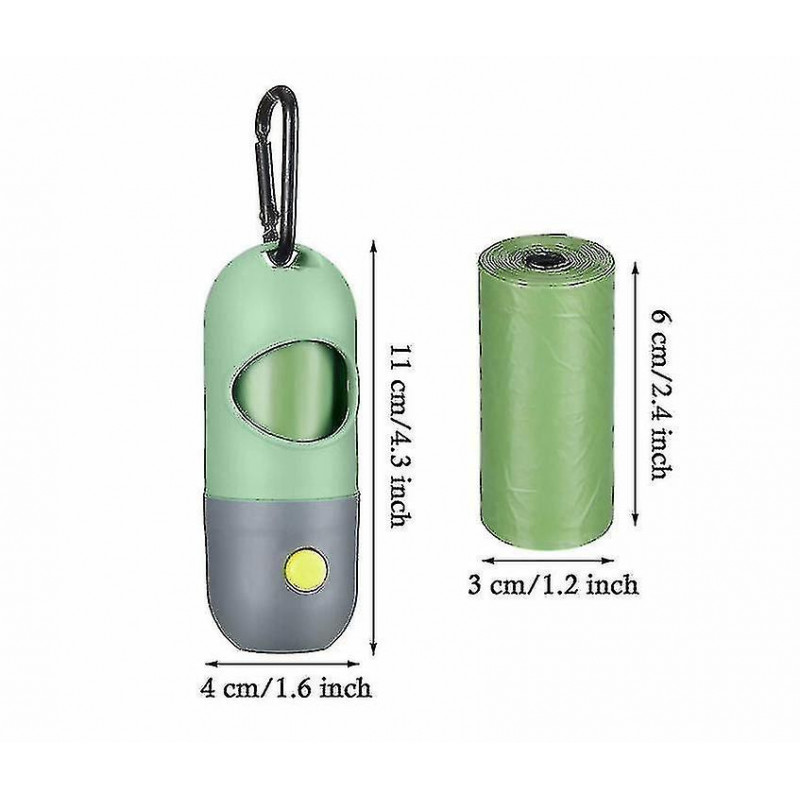2 Pieces Dog Poop Waste Bag Holder Dispenser With Led Flashlight