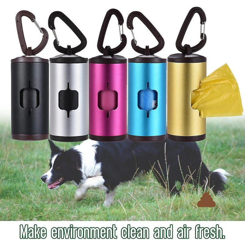 Colorful Pet Poop Holder Dog Waste Dispenser Aluminum Alloy Tube Includes Waste