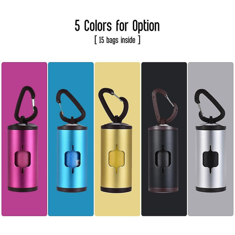 Colorful Pet Poop Holder Dog Waste Dispenser Aluminum Alloy Tube Includes Waste