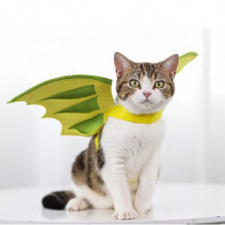 Pet Dinosaur Wing Light And Fluffy Neck Halloween Cat And Dog Cute Dress Pet Supplies