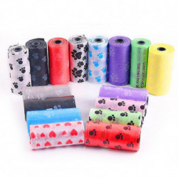 Paw Print Pet Waste Bag 15pcs / roll Pet Waste Bag 6x2.5cm Forte charge