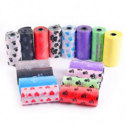 Paw Print Pet Waste Bag 15pcs / roll Pet Waste Bag 6x2.5cm Forte charge