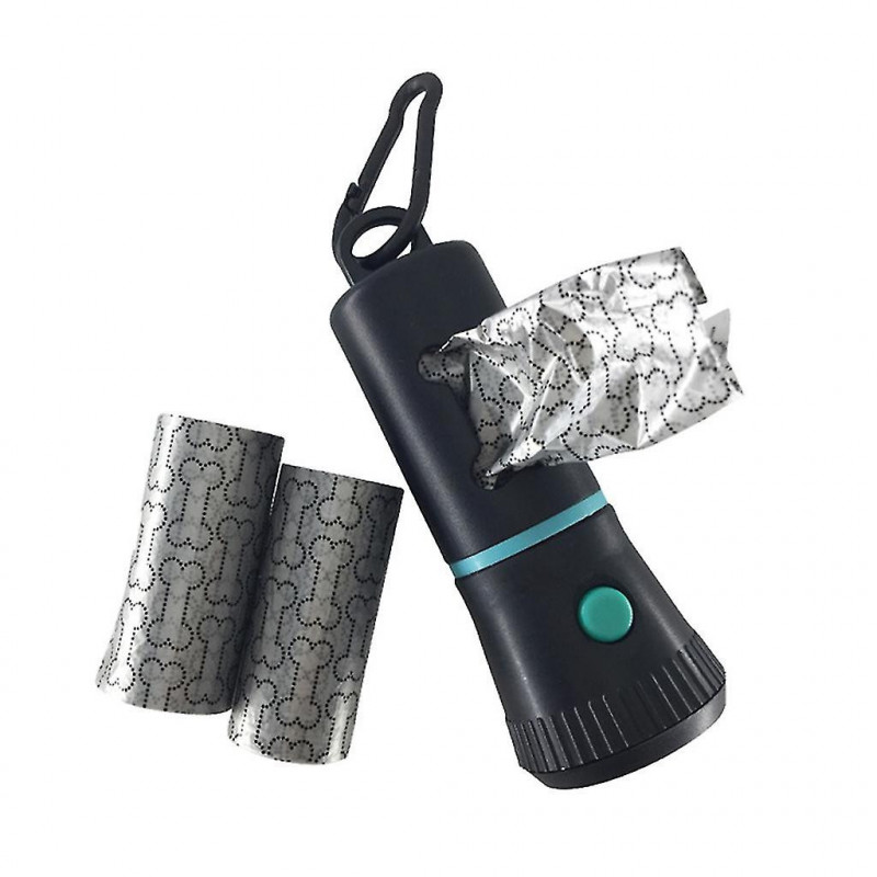 Dog Poop Bag Dispenser With Led Flashlight Cleaning Waste Garbage Box For Carrie