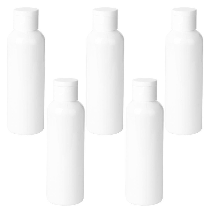 5pcs Sub Empty Bottle Simple Plastic Storage Bottles Holders for Cosmetics (200ml)