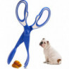 LINJOU Pet poop tongs scissors,blue