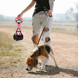 Pet Dog Pooper Scooper, With Jaw Claw, Bin For Easy Grass And Gravel (pink)