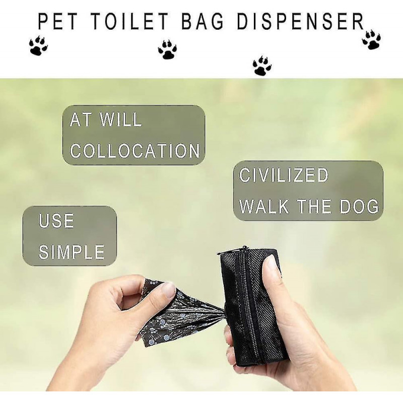 2pcs Poop Bag Dispenser, Dog Poop Bag, Dog Waste Catcher Dogs, Black Gift