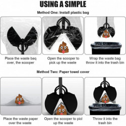 LINJOU Pet Dog Pooper Scooper, with Jaw Claw, Bin for Easy Grass and Gravel (Black)