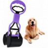 LINJOU Pet Dog Pooper Scooper, with Jaw Claw, Bin for Easy Grass and Gravel (Purple)