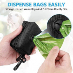Waste Bag Dispenser Zipper Closure Compact Size Waterproof Large Capacity Hook Design Carry Easily O