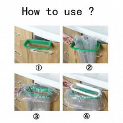LINJOU 5 PCS Portable Trash Bag ,Holder Hanging Trash Bag,white-green