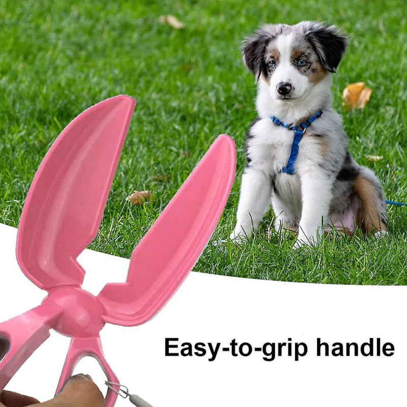 Portable Pet Pickup Clip Scissor Shape Pet Waste Picker For Cleaning Dogs Cats Poo Waste,pink