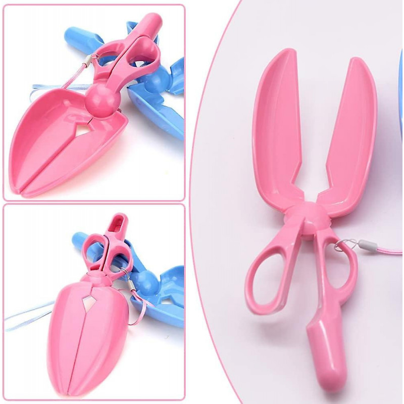 Portable Pet Pickup Clip Scissor Shape Pet Waste Picker For Cleaning Dogs Cats Poo Waste,pink
