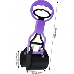 Pet Dog Pooper Scooper, With Jaw Claw, Bin For Easy Grass And Gravel (purple)