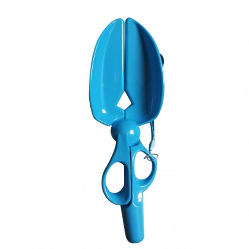 LINJOU Portable Pet Pickup Clip Scissor Shape Pet Waste Picker for Cleaning Dogs Cats Poo Waste,blue