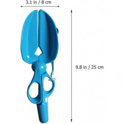 LINJOU Portable Pet Pickup Clip Scissor Shape Pet Waste Picker for Cleaning Dogs Cats Poo Waste,blue