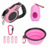 Retractable 5M Lightweight Dog Leash with Folding Bowl Dispenser and Rubbish Bags