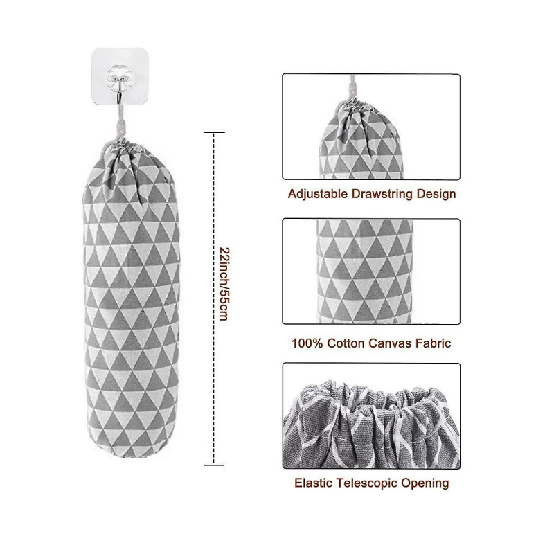 Plastic Bag Holder, Large Grocery Bags Holder, Wall Mount Garbage Plastic Bag Organizer, Shopping Bag Storage Dispenser