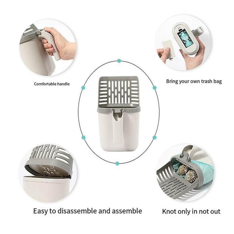 Chats Pelle à litière Porte-cuillère Intégré Détachable Profond Chats Pelle À Litière Chaton Bac À Litière [...]