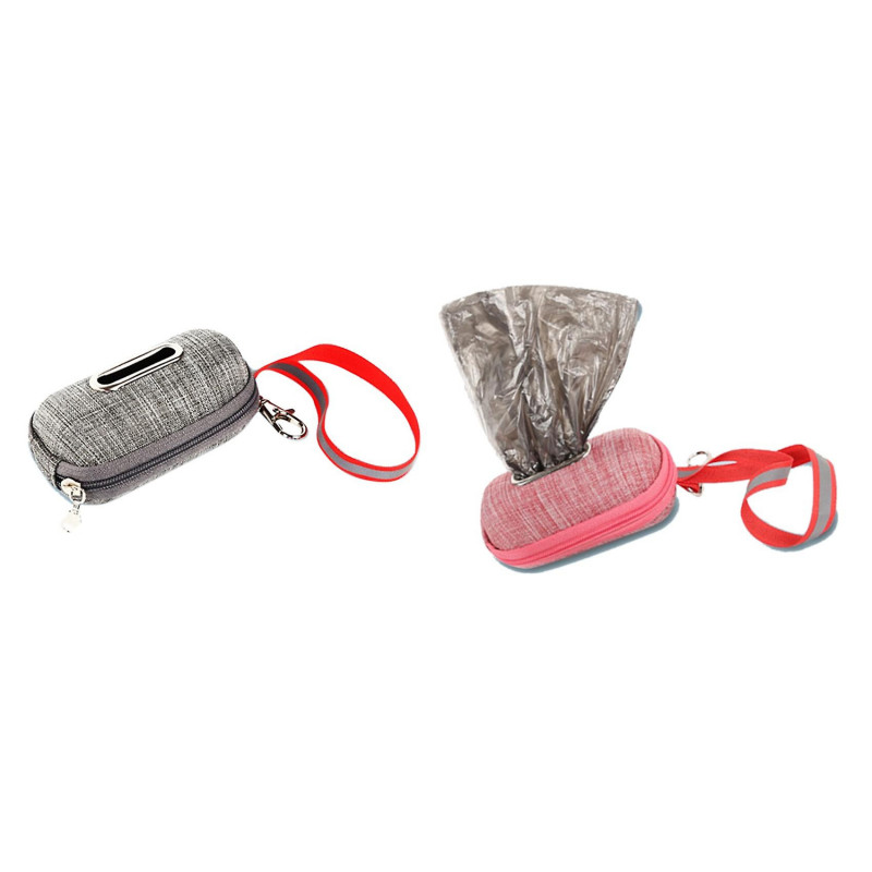 2pcs Portable Pet Dog Poop Bag Dispenser Pick Up Bags Holder With Rope Cleaning Waste Garbage Box,