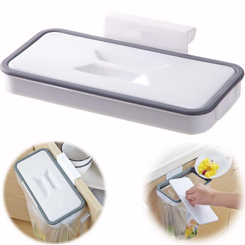 Hanging Garbage Bag Holder with Lid Portable Garbage Hanging Kitchen Garbage Container Hanging for Kitchen Cabinet [...]