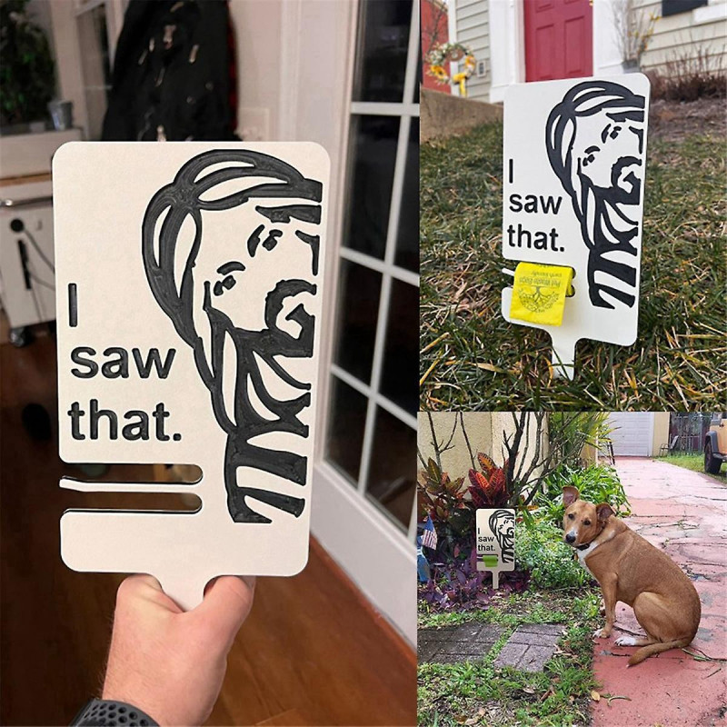 Character Sign with Bag Holder, Dog Lawn Sign, Please Clean Up After Your Pet