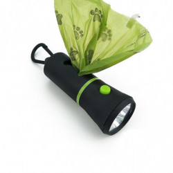 Dog Poop Bag Dispenser with LED Flashlight Cleaning Waste Garbage Box Carrier