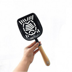 Pet shovel cat litter scoop pet supplies stainless steel solid wood cat litter scoop