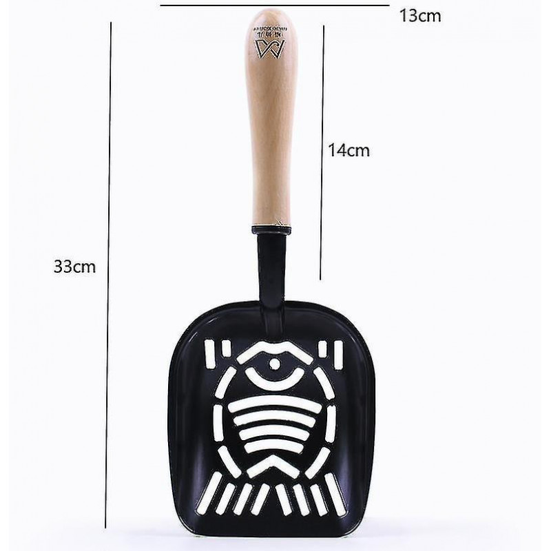Pet shovel cat litter scoop pet supplies stainless steel solid wood cat litter scoop