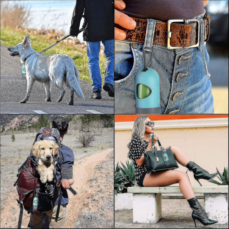 2pcs Dog Poop Waste Bag Holder Dispenser With Led Flashlight 2pcs Dog Poop Waste Bag Holder Dispenser With Led Flashlight