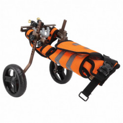 Pet Wheelchairs Adjustable Aluminum Alloy Portable Pet Rehabilitation Wheelchairs With Reflective Strips And Hook Loop