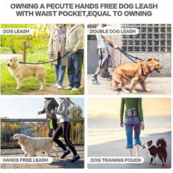 Pet Training Pockets, Pet Snack Bags, Walking Dog Artifacts, Convenient Running Pockets, Hands-free Dog Leashes Blue