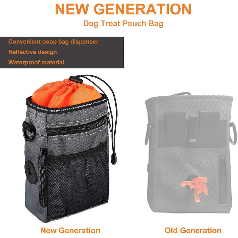 Dog Reflective Pouch Canine Feces Kit avec porte-sac Doggie Clicker Whistle